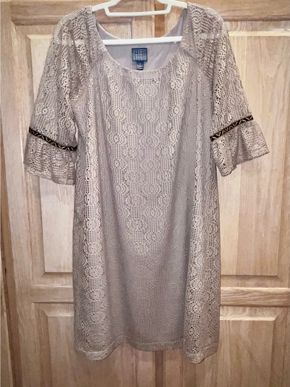 Rabbit Rabbit Rabbit Taupe Lace Midi Dress